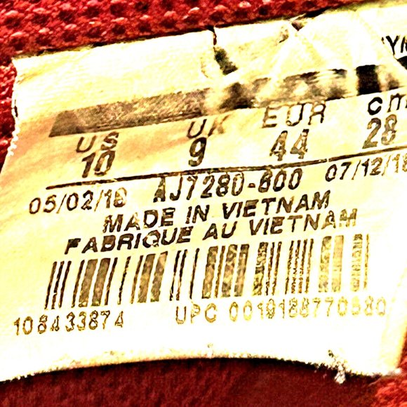 Nike Men's Air Force 1 Low '07 LV8 Burgundy AJ7280-600 - Sz 10 - EXCELLENT - Picture 13 of 13